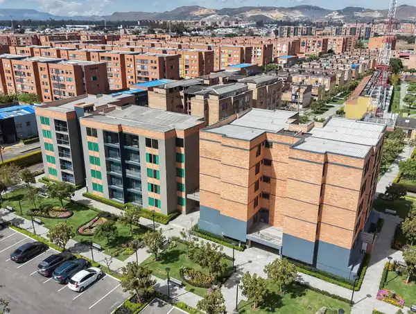 Vista aérea del conjunto Rincón de los Virreyes en Mosquera